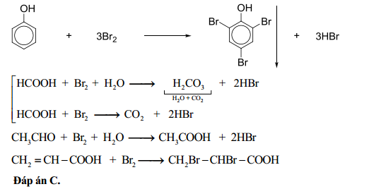 Phản ứng giữa Andehit Fomic và Brom (Br2)