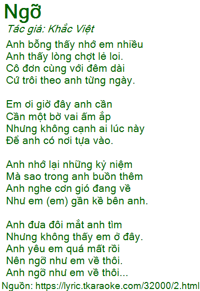 Anh Bỗng Thấy Nhớ Em Nhiều