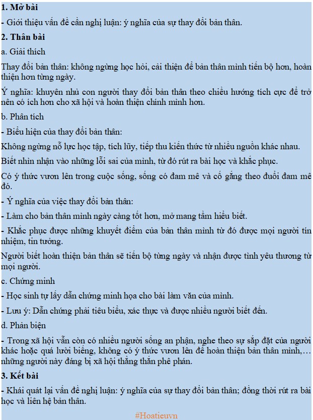 Ý nghĩa của sự thay đổi bản thân