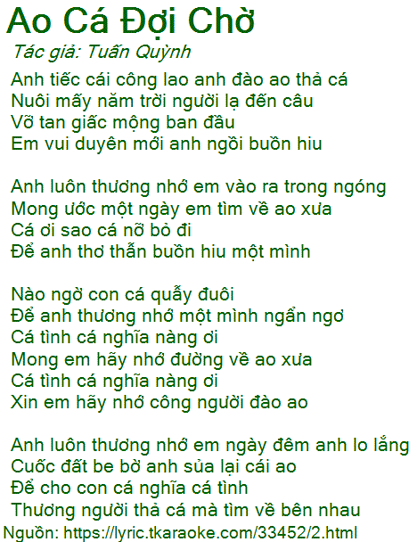 Anh tiếc cái công lao anh đào ao thả cá
