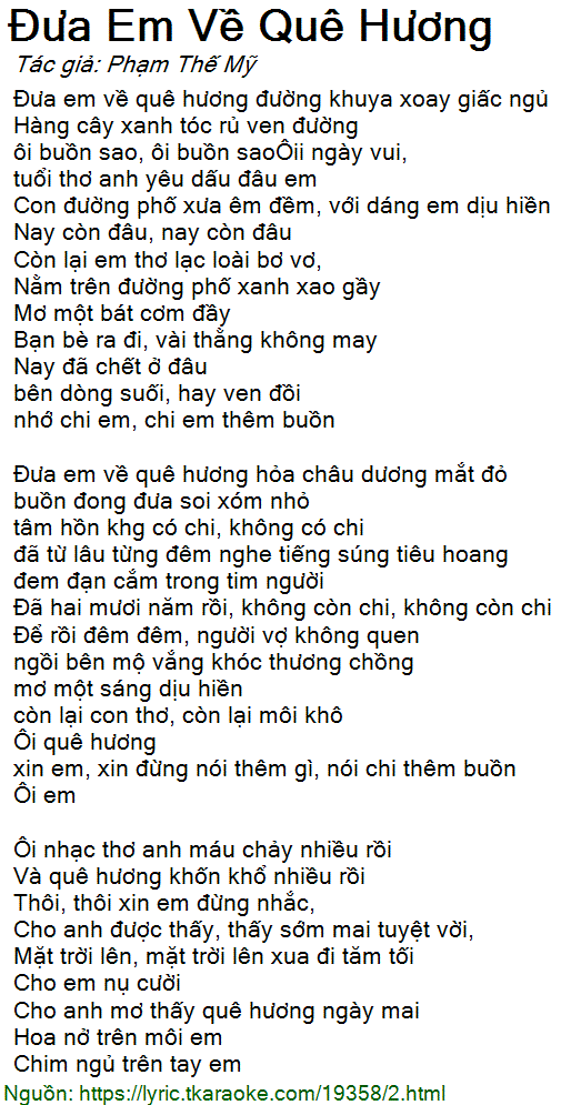 Anh Xin Đưa Em Về Quê Hương Yêu Dấu