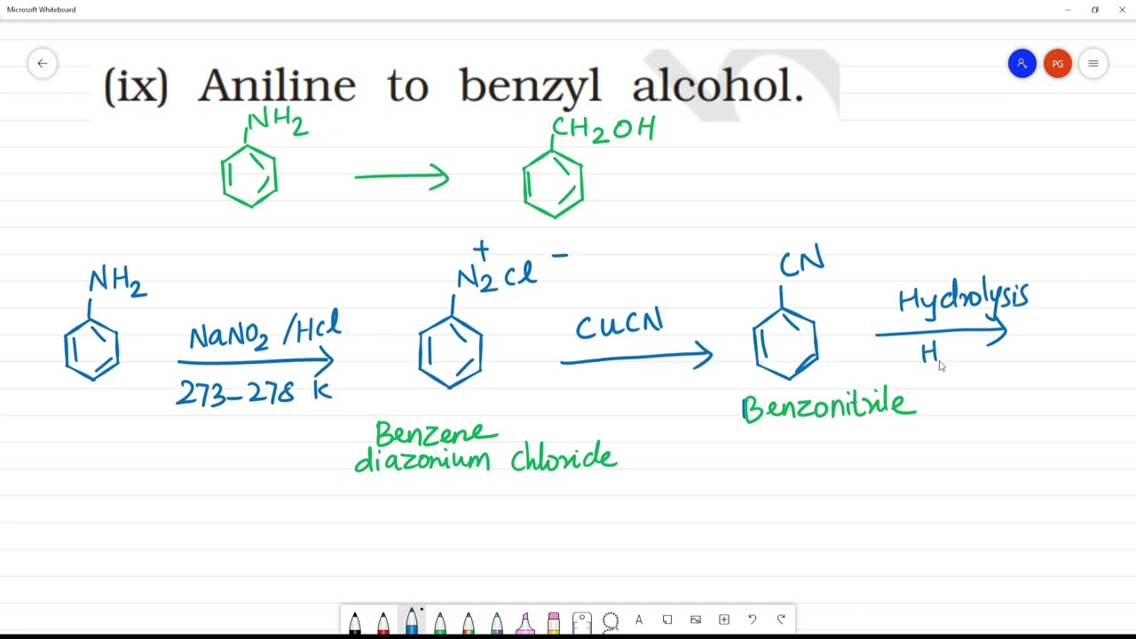 Chuyển đổi Aniline thành Benzyl Alcohol