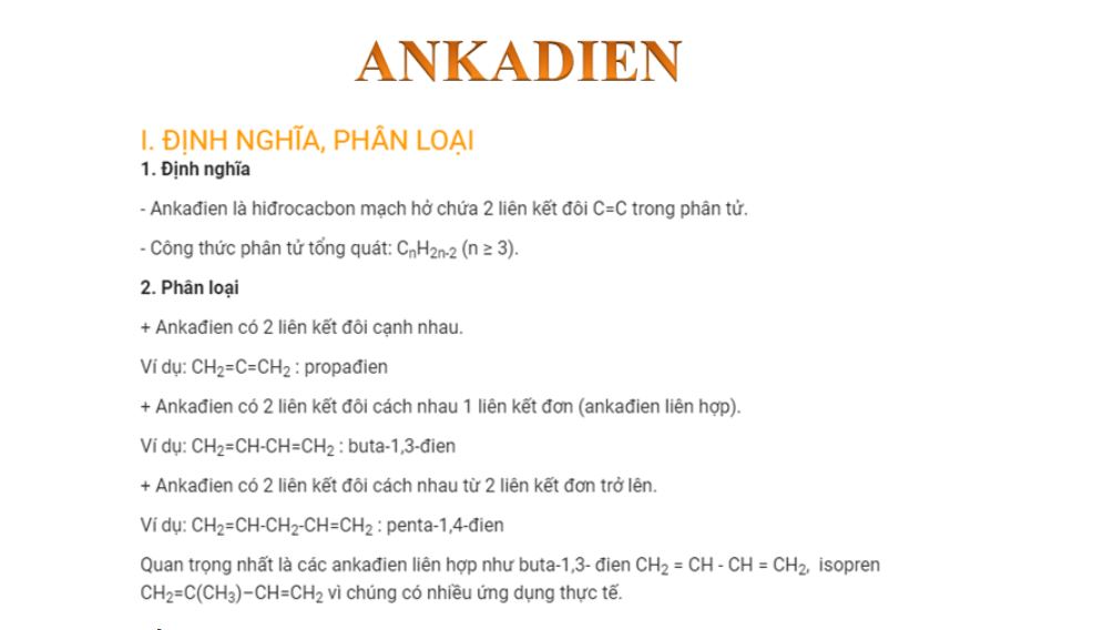 Công thức chung của Ankadien Gallery 1