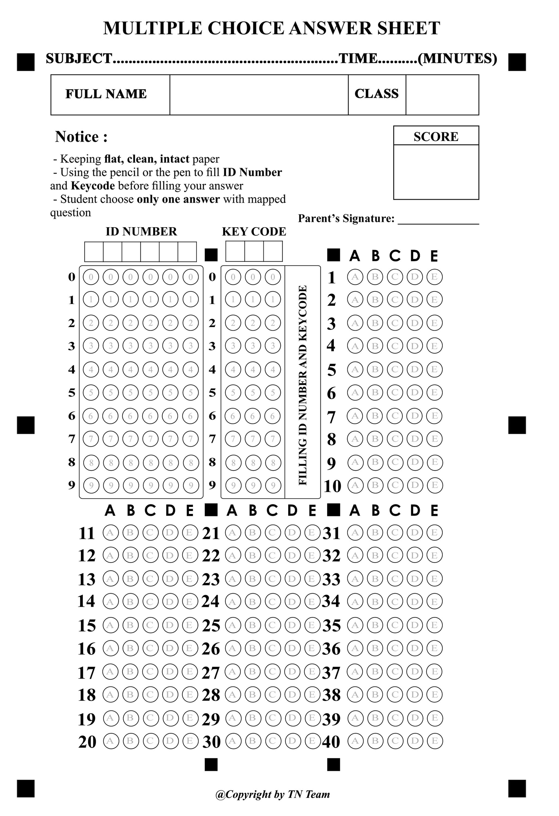 50-Question English Quiz with Answer Key Gallery 2