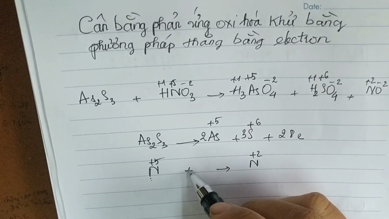Phương trình phản ứng cân bằng electron của As2S3 + HNO3 + H2O