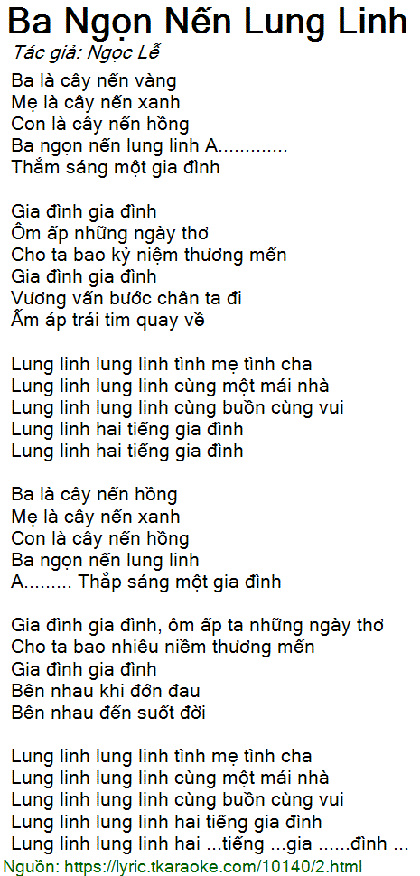 Ba là cây nến vàng, mẹ là cây nến xanh, con là cây nến hồng Gallery 1