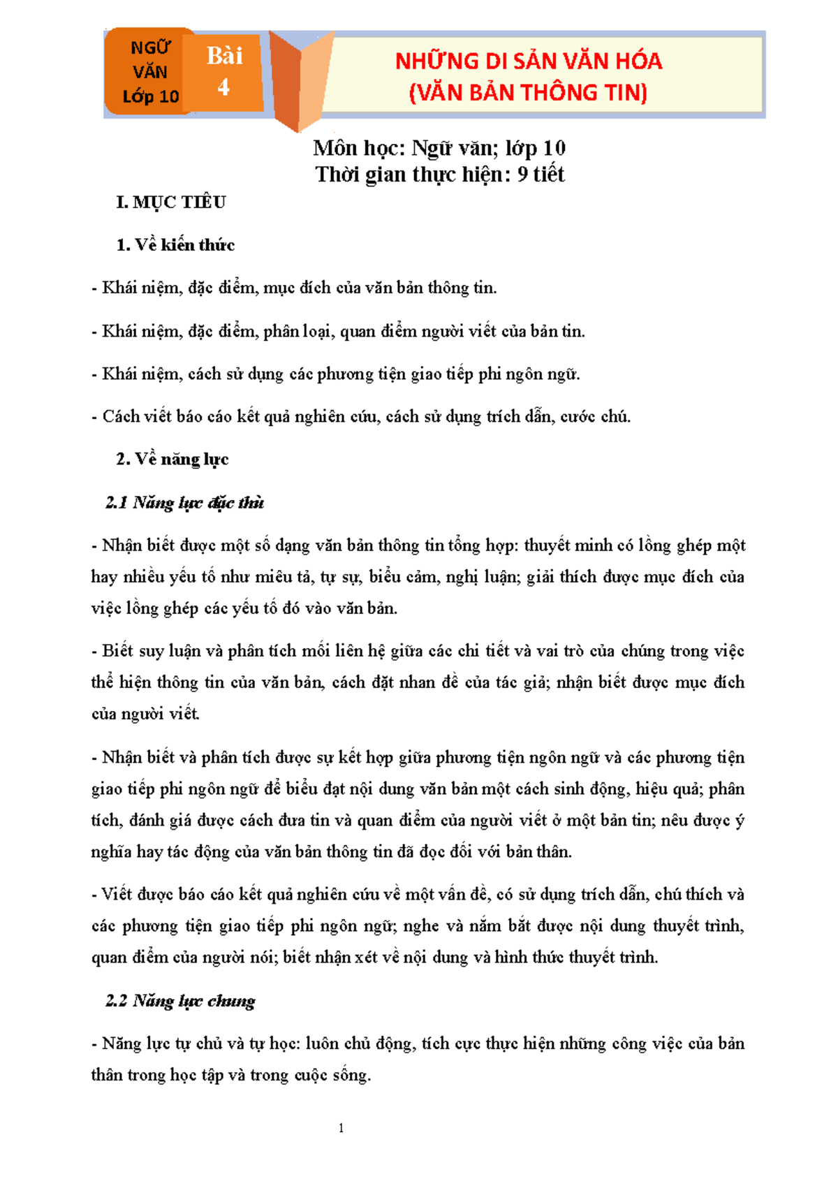 Bài 4: Những Di Sản Văn Hóa