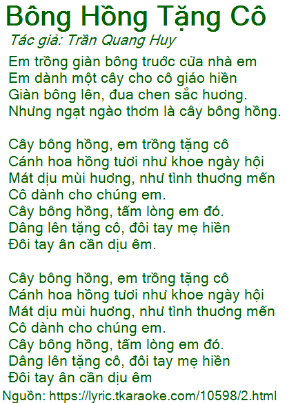 Bông Hồng Tặng Cô