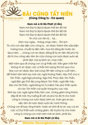 Bài Cúng Tất Niên Cuối Năm Chuẩn Nhất