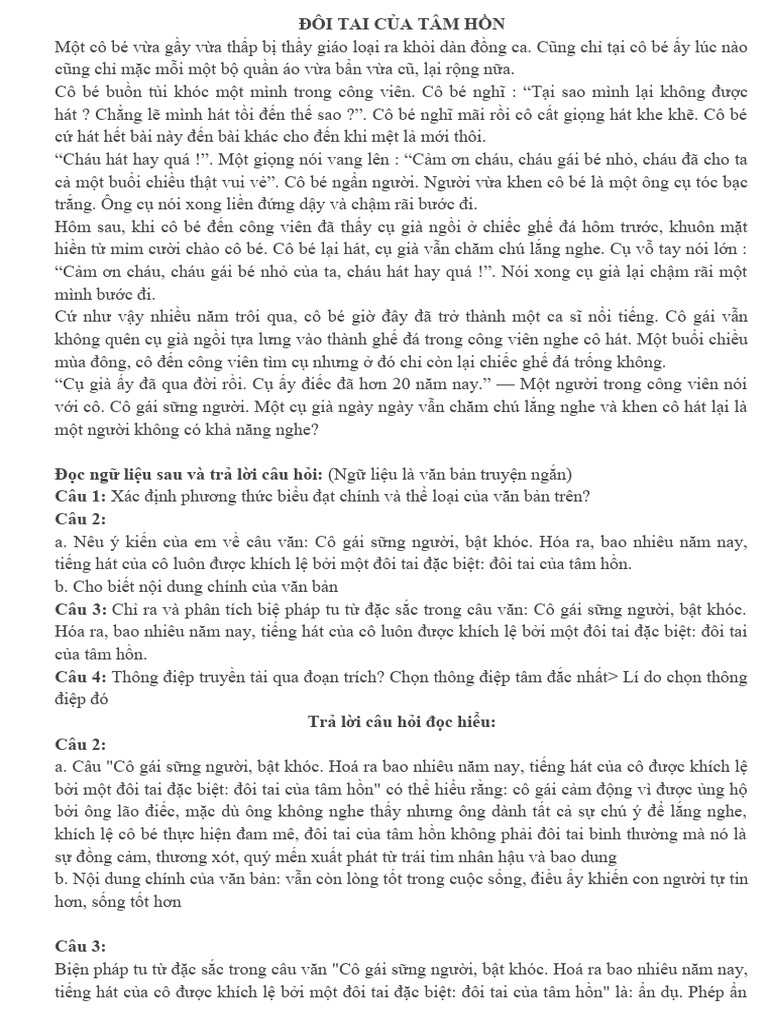 Bài Đôi Tai Của Tâm Hồn