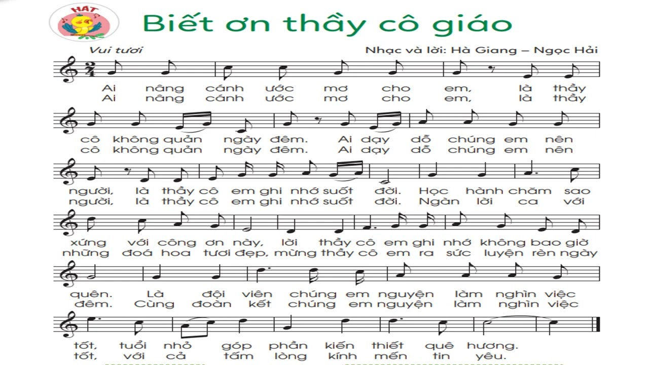 Bài hát biết ơn thầy cô