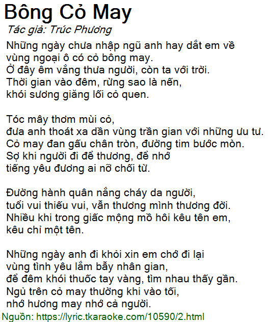 Bài Hát Bông Cỏ May