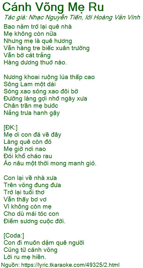 Cánh Võng Mẹ Ru