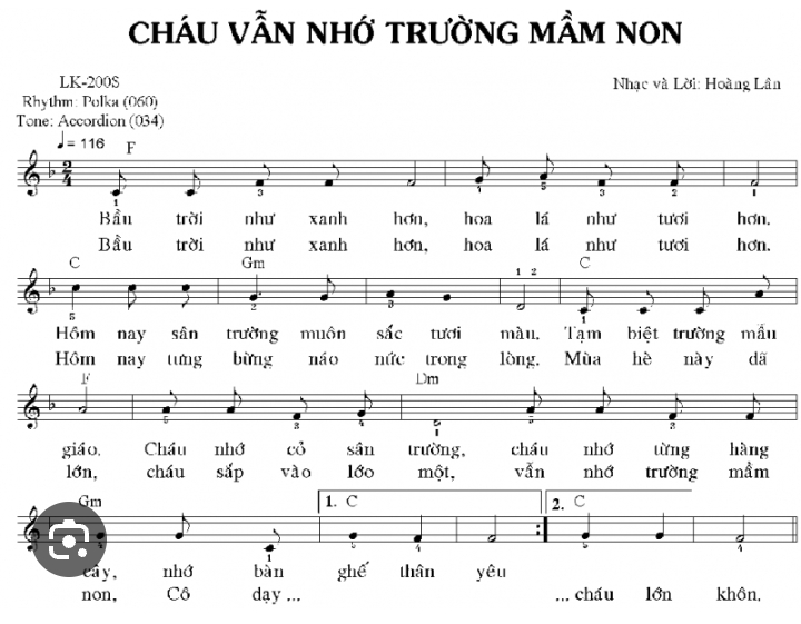 Cháu Vẫn Nhớ Trường Mầm Non