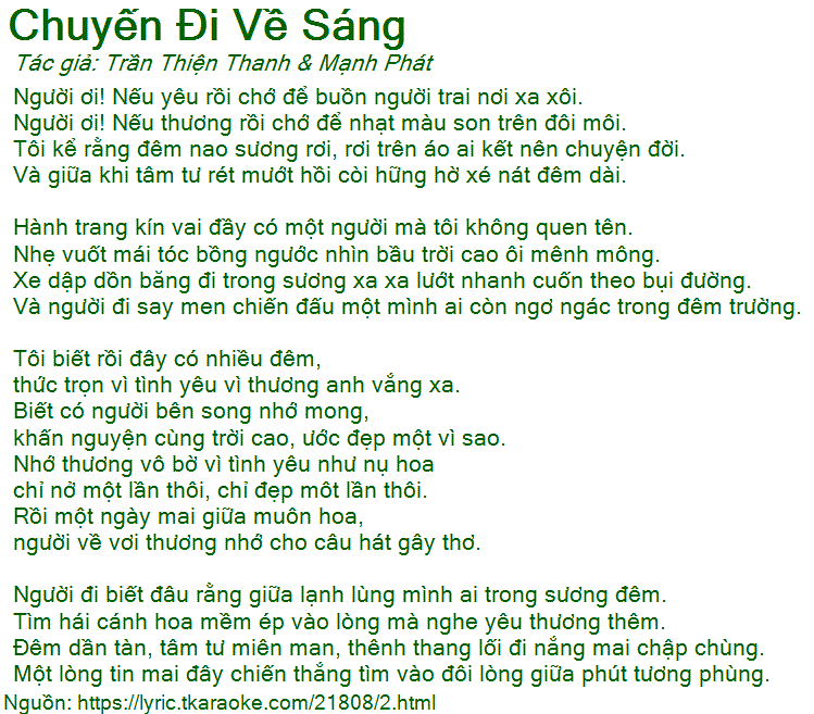 Chuyến Đi Về Sáng - Bài Hát Về Tình Yêu, Tuổi Trẻ Và Khát Vọng