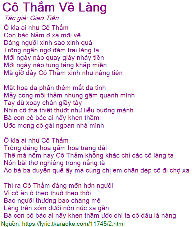 Cô Thắm Về Làng