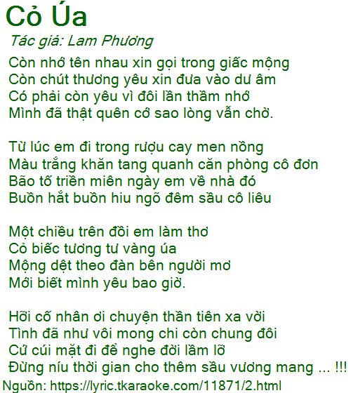 Bài Hát Cỏ Úa