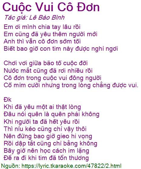 Cuộc Vui Cô Đơn