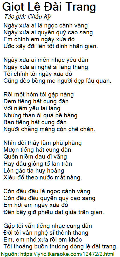 Giọt Lệ Đài Trang
