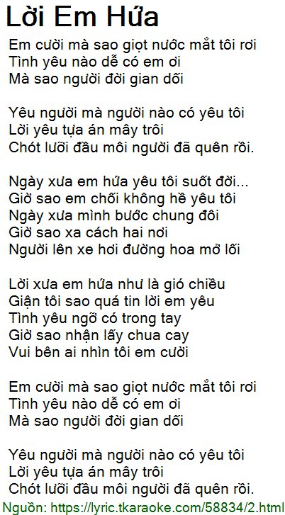 Lời Em Hứa - Bài Hát Về Tình Yêu và Lời Hứa