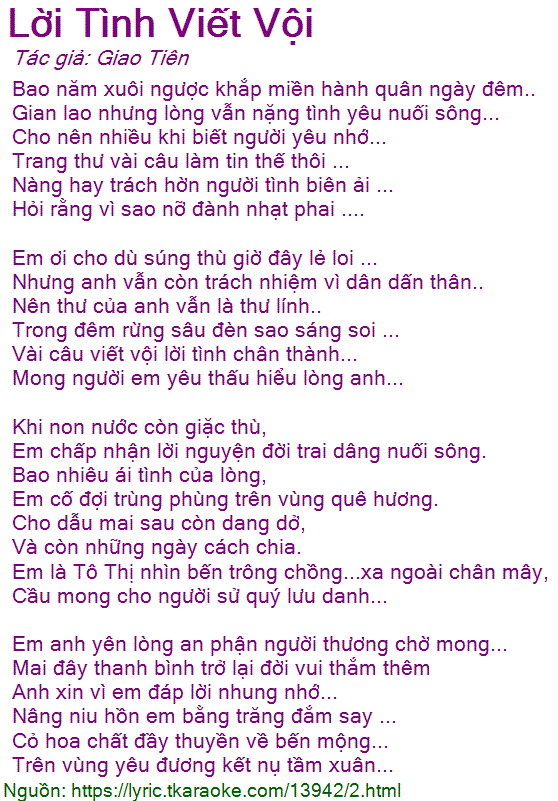 Lời Tình Viết Vội