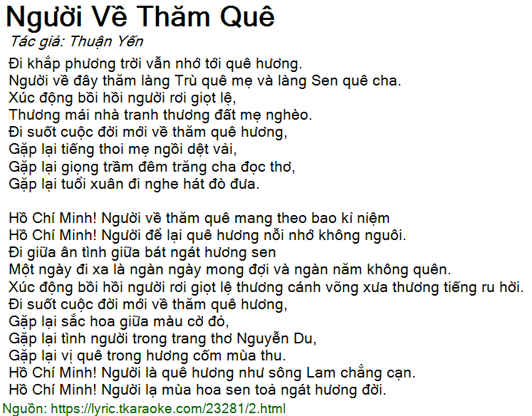 Bài Hát Người Về Thăm Quê: Ca Từ, Ý Nghĩa Và Sự Thịnh Hành Gallery 2