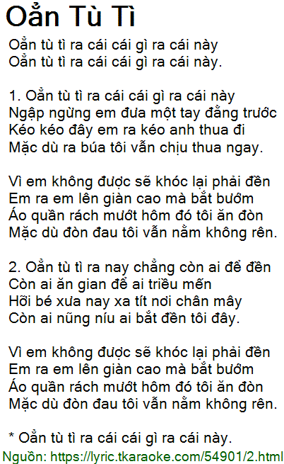 Bài Hát Oẳn Tù Tì: Lời Bài Hát, Nguồn Gốc Và Ý Nghĩa