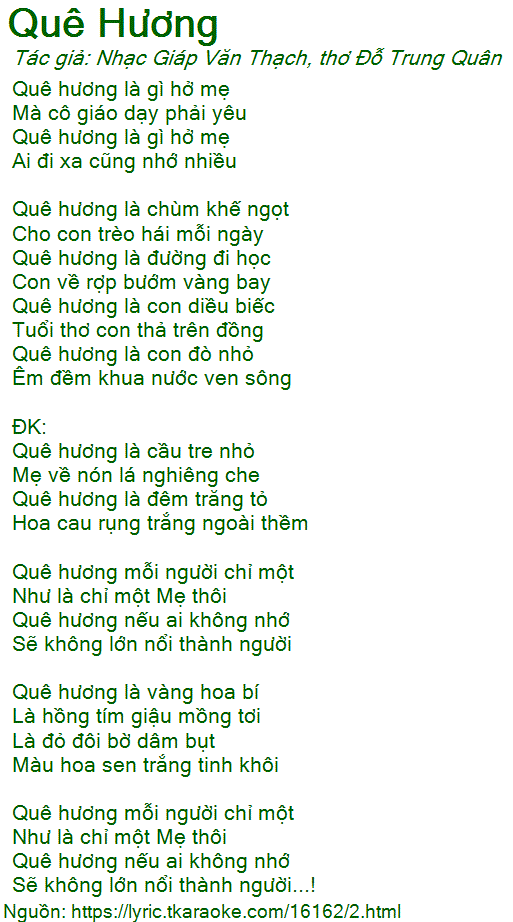 Quê Hương Là Chùm Khế Ngọt