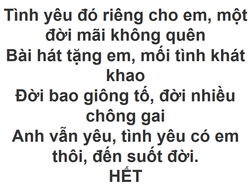 Tặng Em Mối Tình Khát Khao
