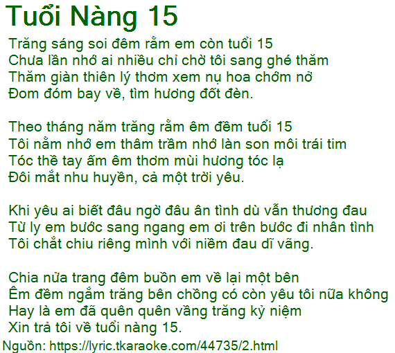 Tuổi Nàng 15