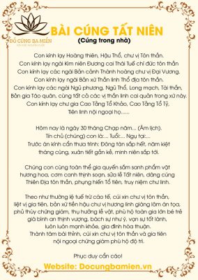 Bài Khấn 30 Tết Trong Nhà