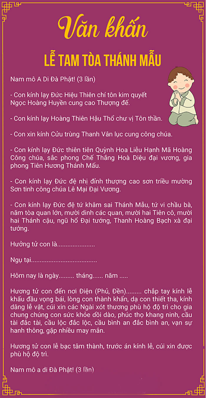 Bài Khấn Ban Mẫu Ở Chùa Chuẩn Nhất