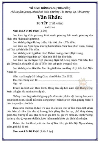 Bài Khấn Chiều 30 Tết Chuẩn Nhất Gallery 1