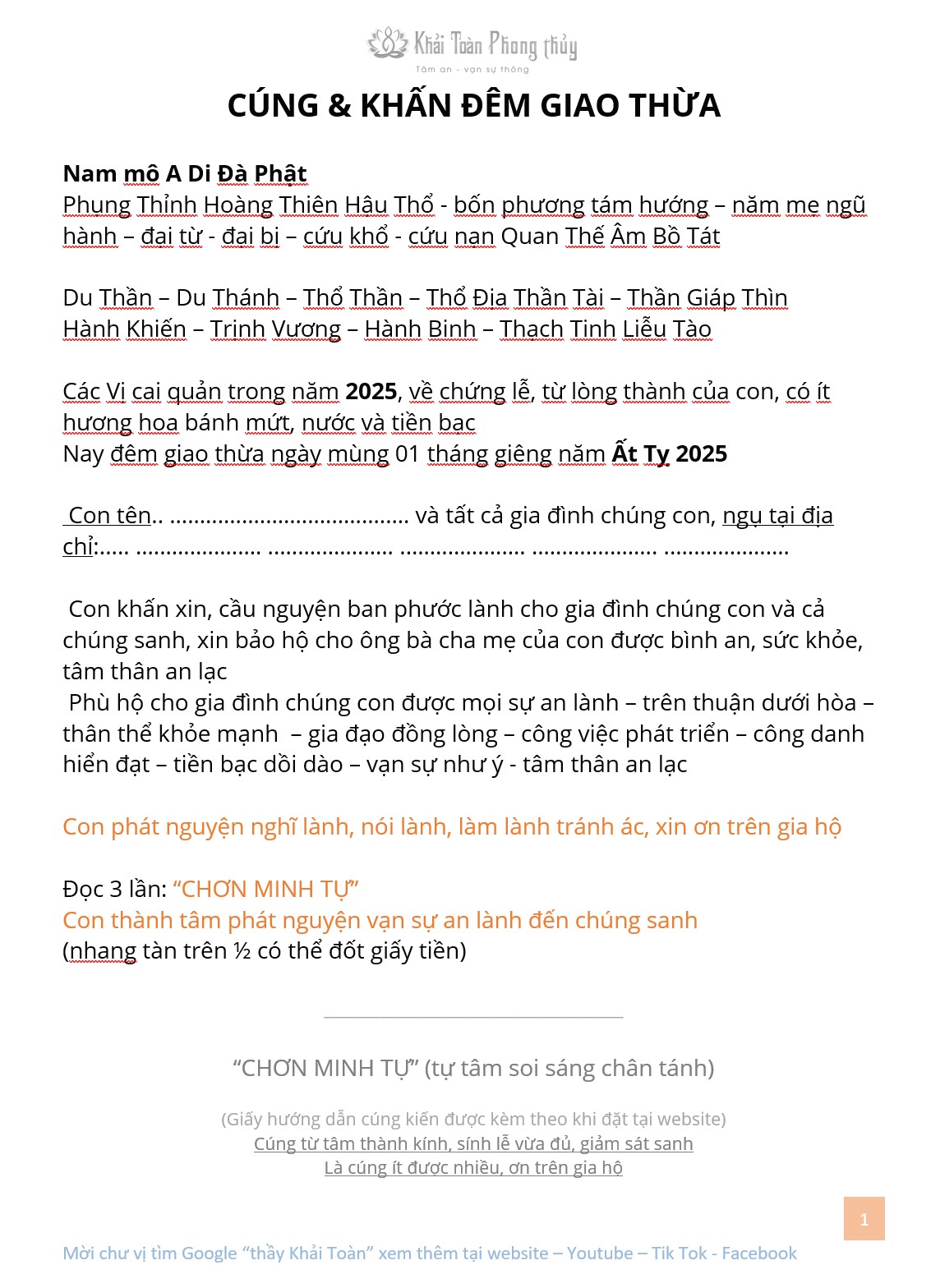 Bài Khấn 30 Tết Trong Nhà Gallery 1