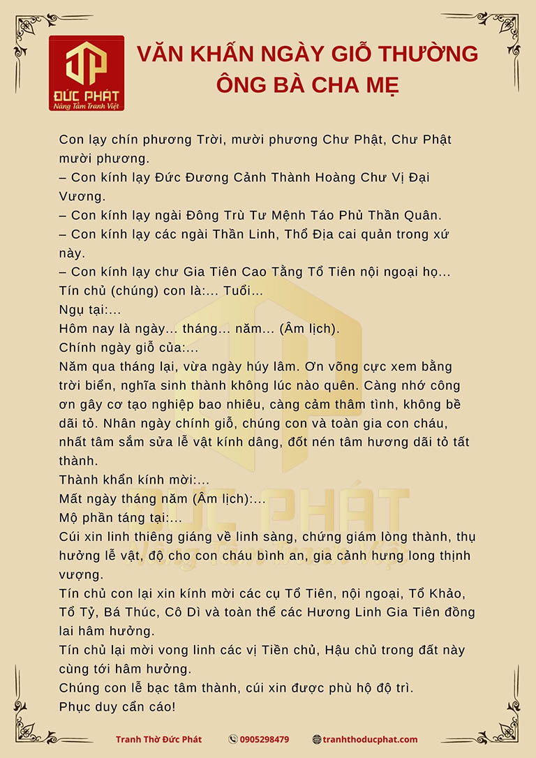 Bài Khấn Giỗ Bố Chồng Chuẩn Nhất Gallery 2