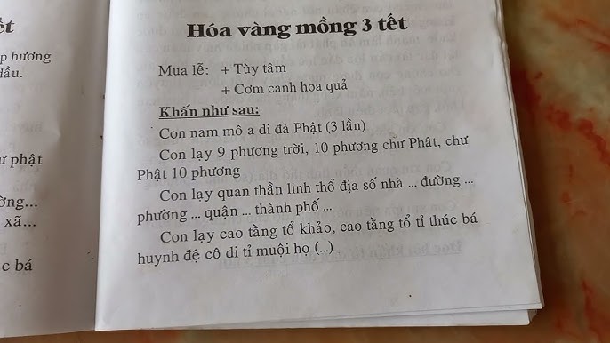 Bài Khấn Hóa Vàng Mùng 3 Tết Chuẩn Nhất Gallery 1