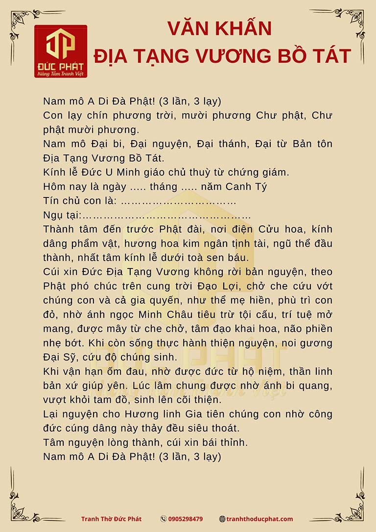 Bài Khấn Lễ Chùa Chuẩn Nhất