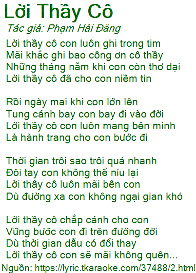 Lời Thầy Cô - Những Lời Yêu Thương Và Tri Ân