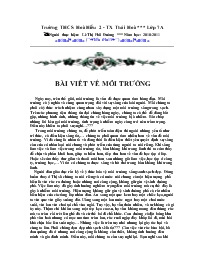 Bảo Vệ Môi Trường: Trách Nhiệm Chung Của Toàn Xã Hội