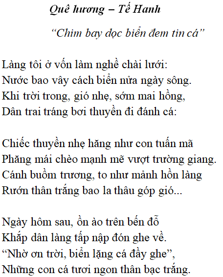 Quê Hương - Tế Hanh
