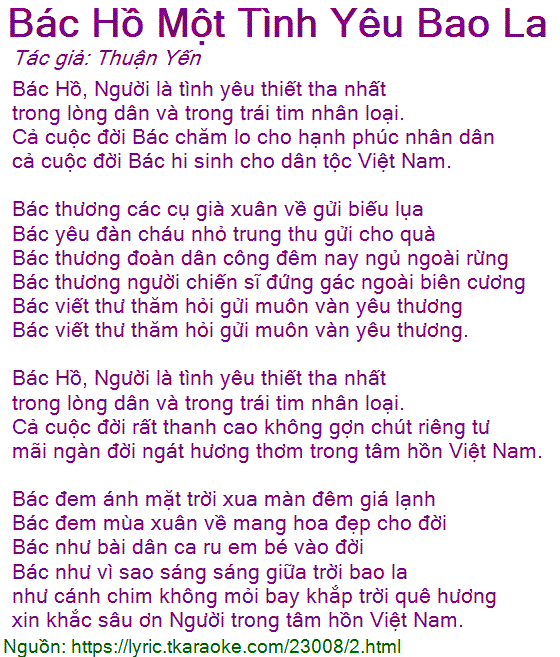 Lời Bài Hát Rap Về Bác Hồ Gallery 1