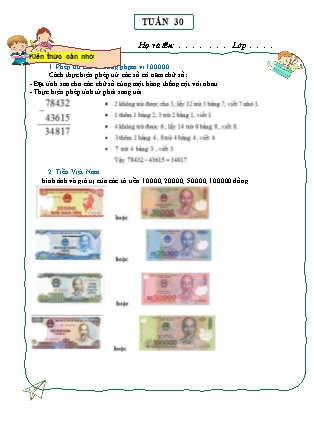 Bài Tập Cuối Tuần Lớp 3 Tuần 30