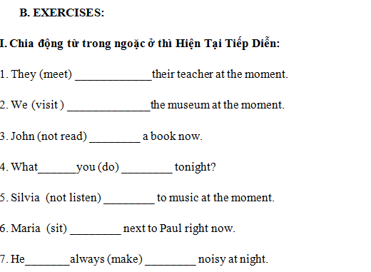 Bài tập hiện tại tiếp diễn lớp 6: Tổng hợp kiến thức và bài tập Gallery 2