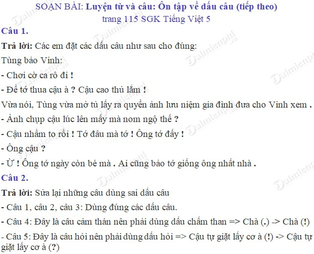 Luyện Từ và Câu Lớp 5 Trang 115 116 Gallery 1