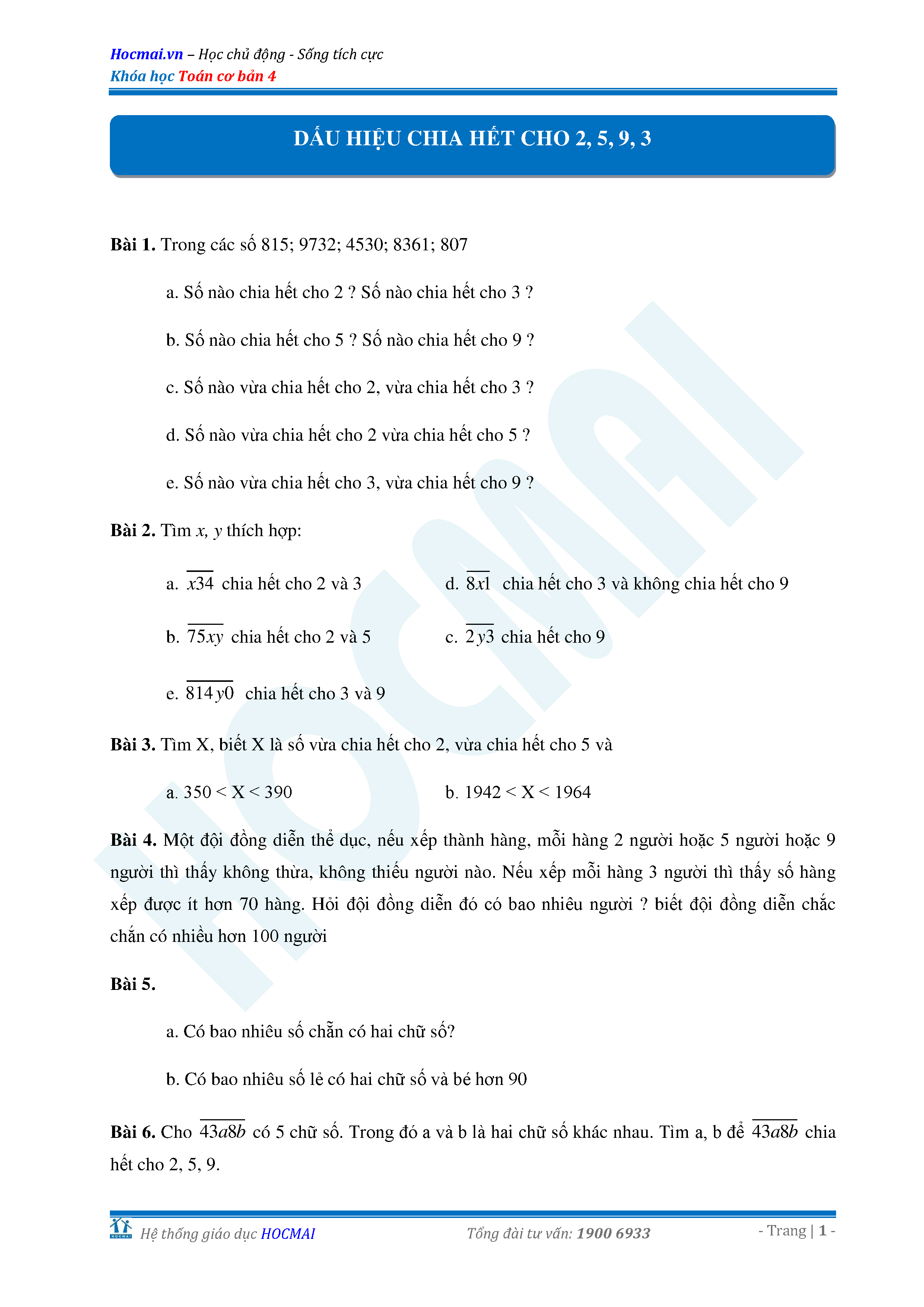 Bài tập về dấu hiệu chia hết lớp 4 Gallery 2