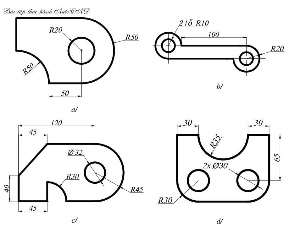 Bài tập vẽ CAD: Tổng hợp bài tập và hướng dẫn chi tiết Gallery 1