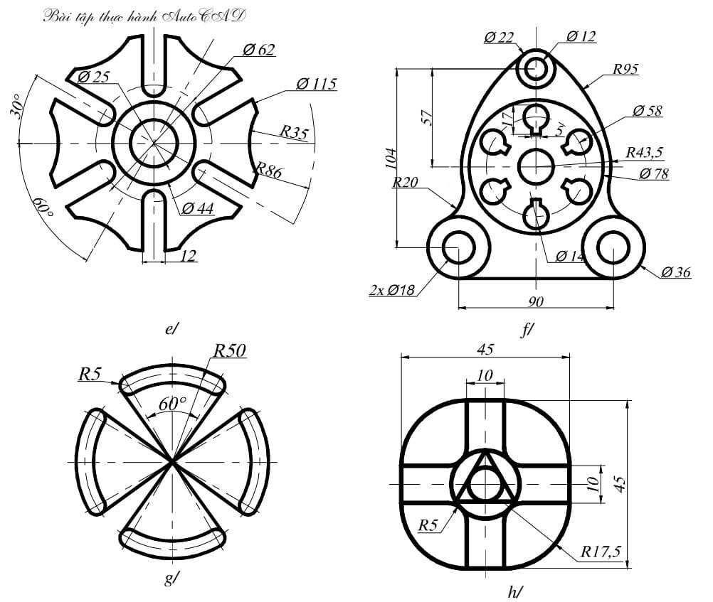 Bài tập vẽ CAD: Tổng hợp bài tập và hướng dẫn chi tiết Gallery 2