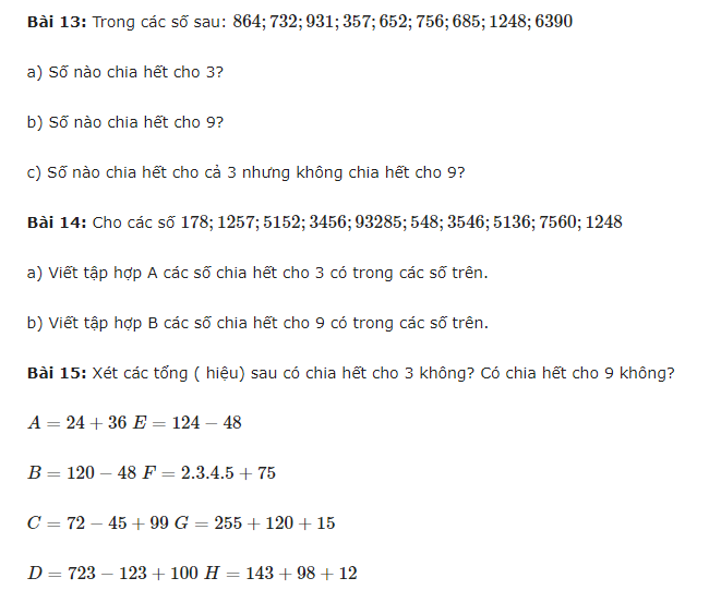 Bài tập về dấu hiệu chia hết lớp 4