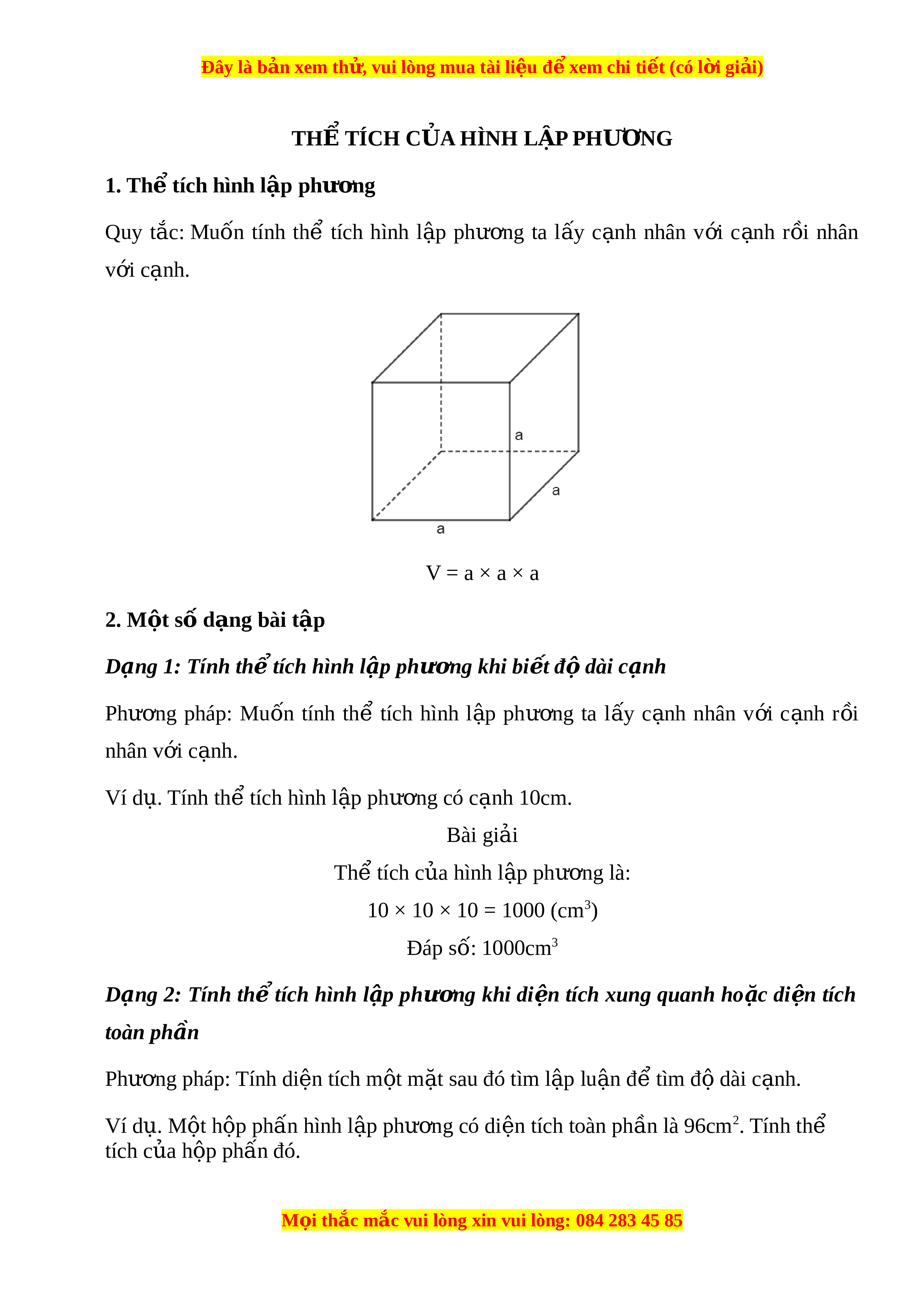 Thể tích hình lập phương lớp 5 Gallery 2