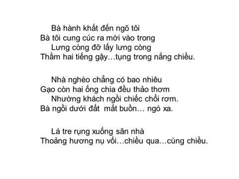Bài Thơ Bà Tôi